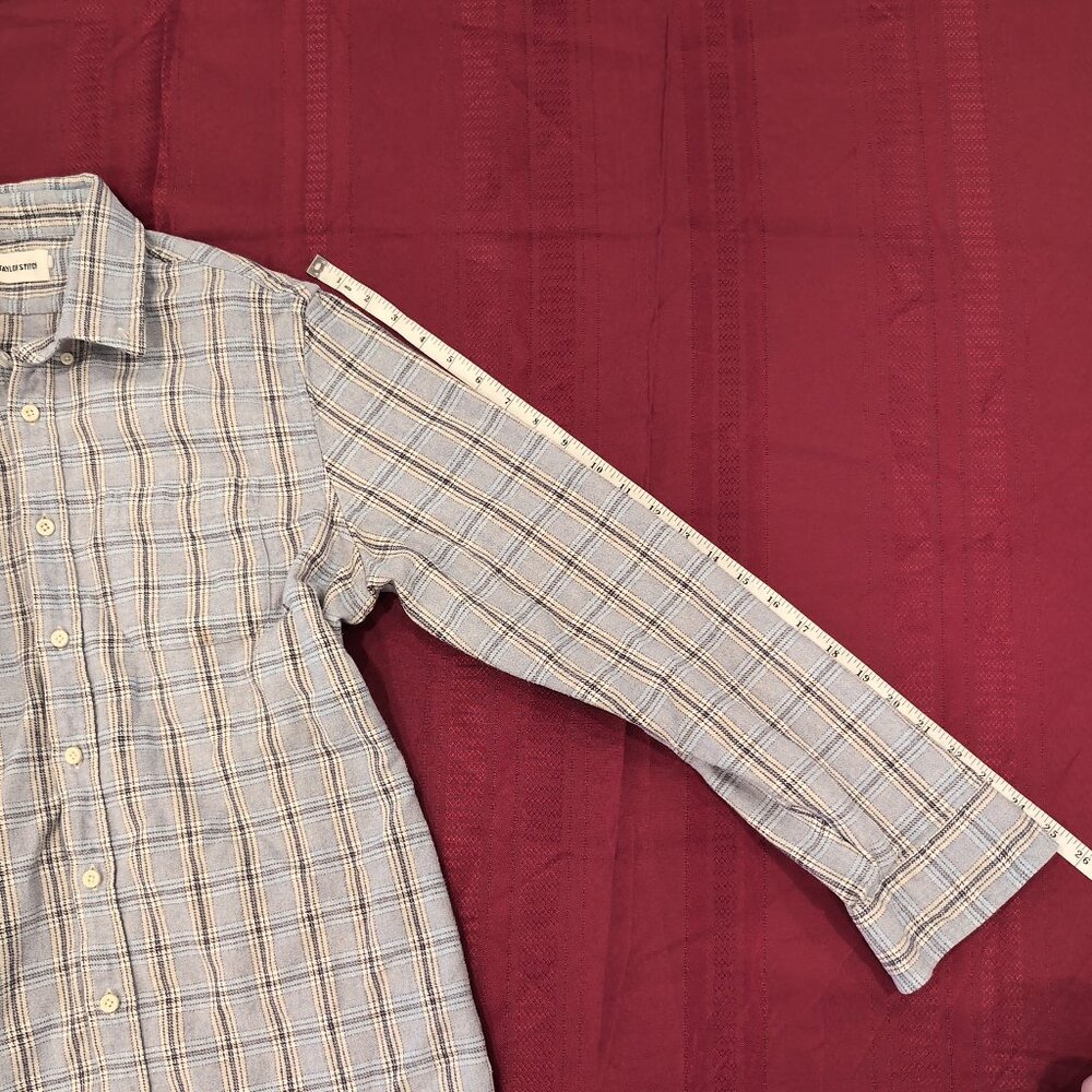 Taylor Stitch Jack Shirt Men's 42 Large Slate Plaid Oxford Heavyweight Huckberry - Picture 8 of 13